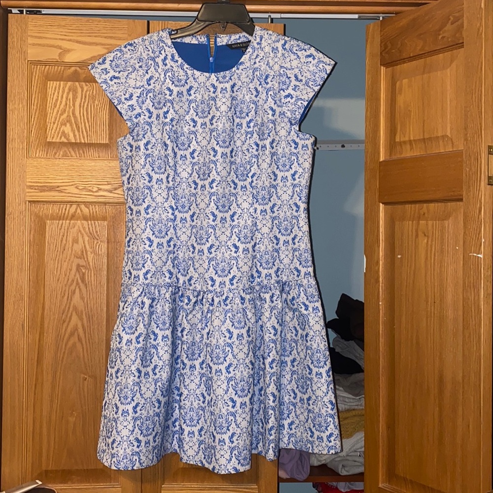 White & Blue Kaya & Sloane Dress